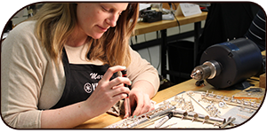 Student working on an instrument