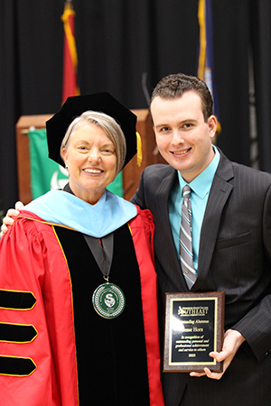 Jesse Horn poses with Marsha Danielson