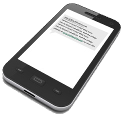 Cell Phone with unreadable message showing