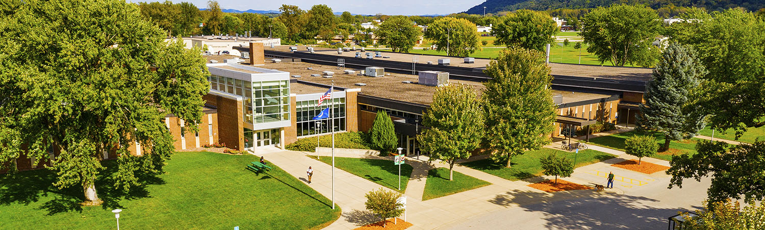 Birds-eye view of the Winona campus