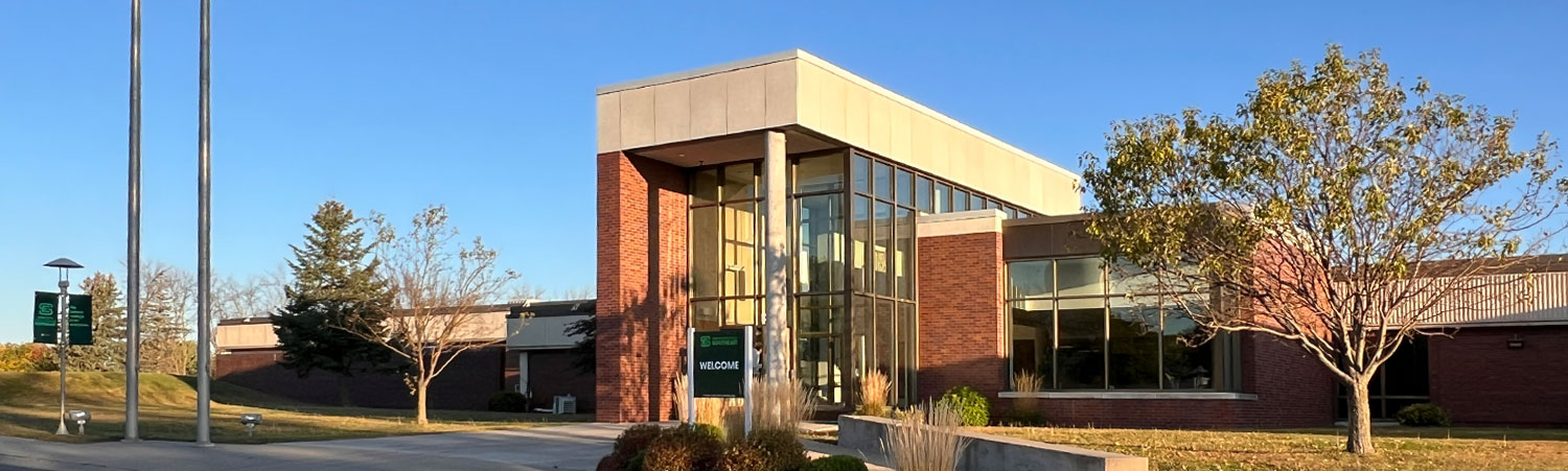 Outside shot of the Red Wing campus entryway